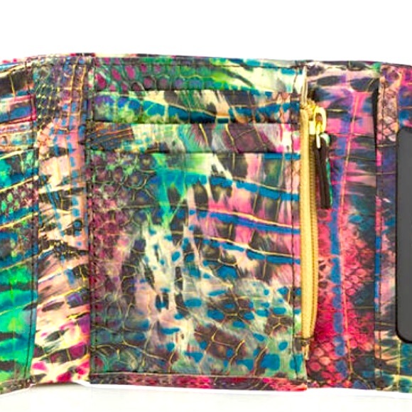 BRAHMIN VERONICA wallet,Shapefitter Melbourne, animal print,croc leather, New - Picture 5 of 8